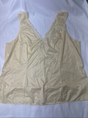 Vtg Jenelle of California Lace Camisole Lingerie Top Ivory Nylon 1960s Coquette